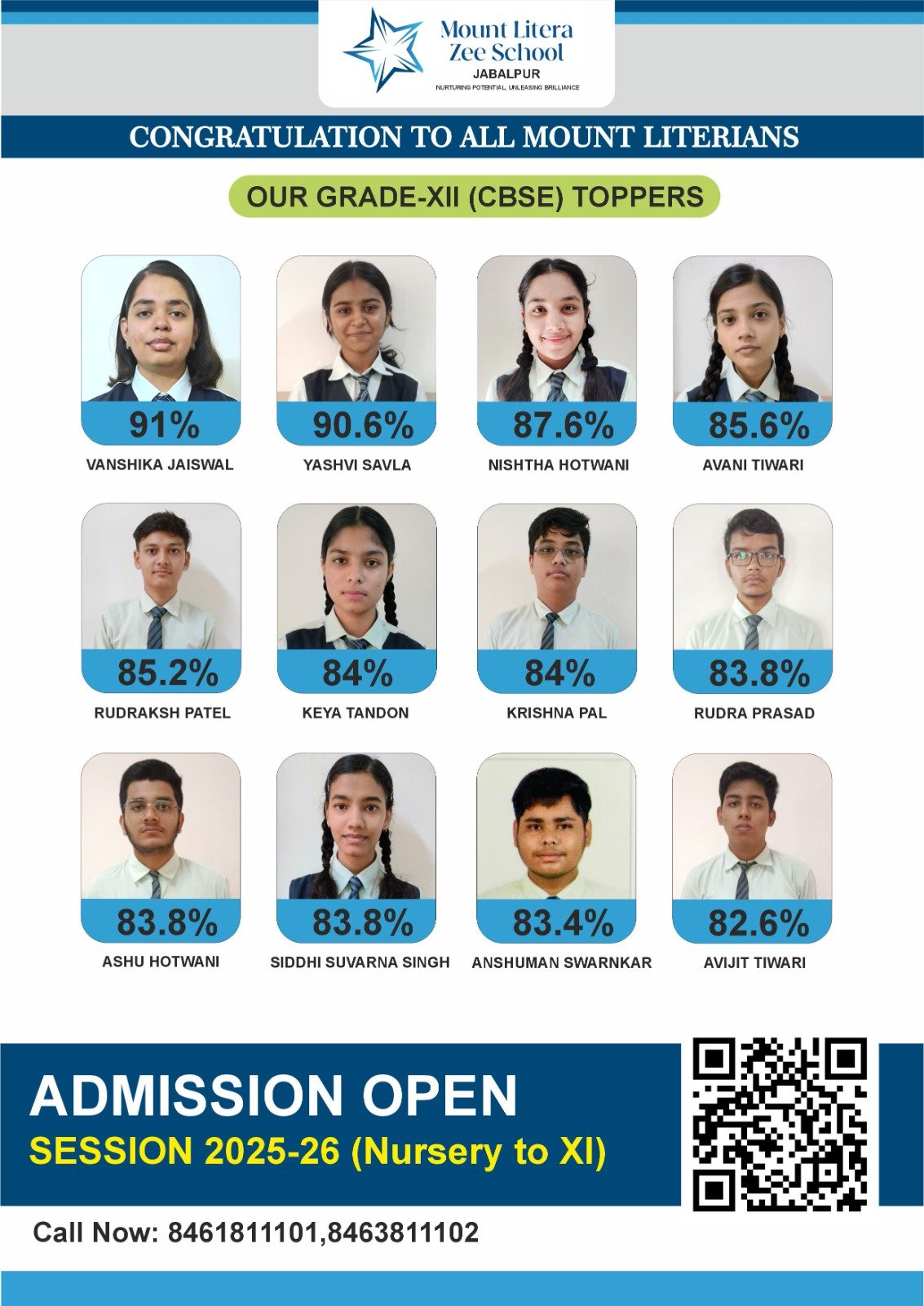 Our Grade XII (CBSE) Toppers 2024-25