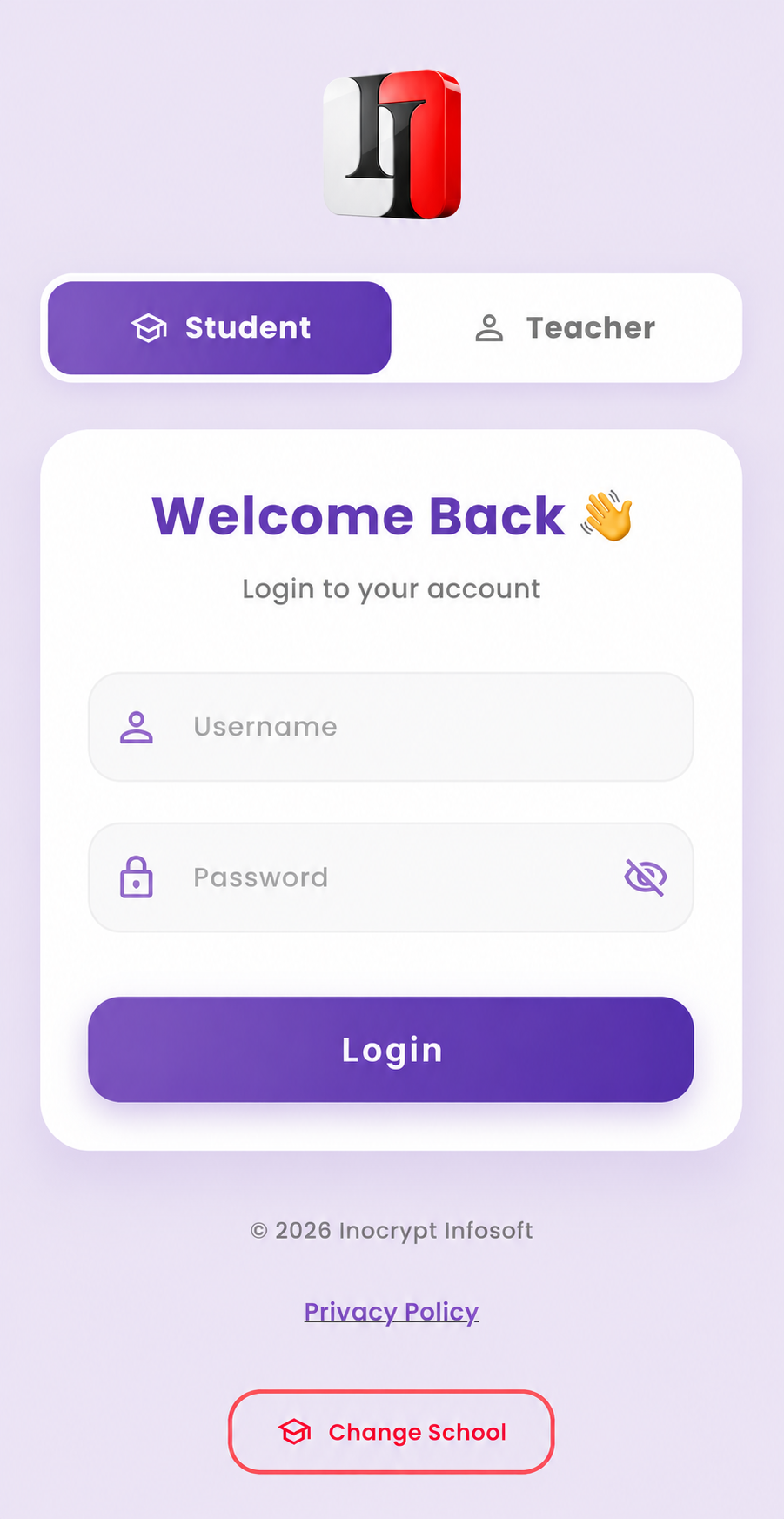 Inocrypt IMS student, parent and teacher login